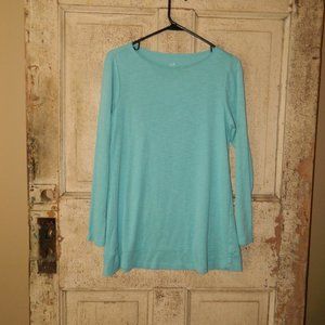 J. Jill Boat Neck Pima Tunic Green Size M Petite  (O-34)